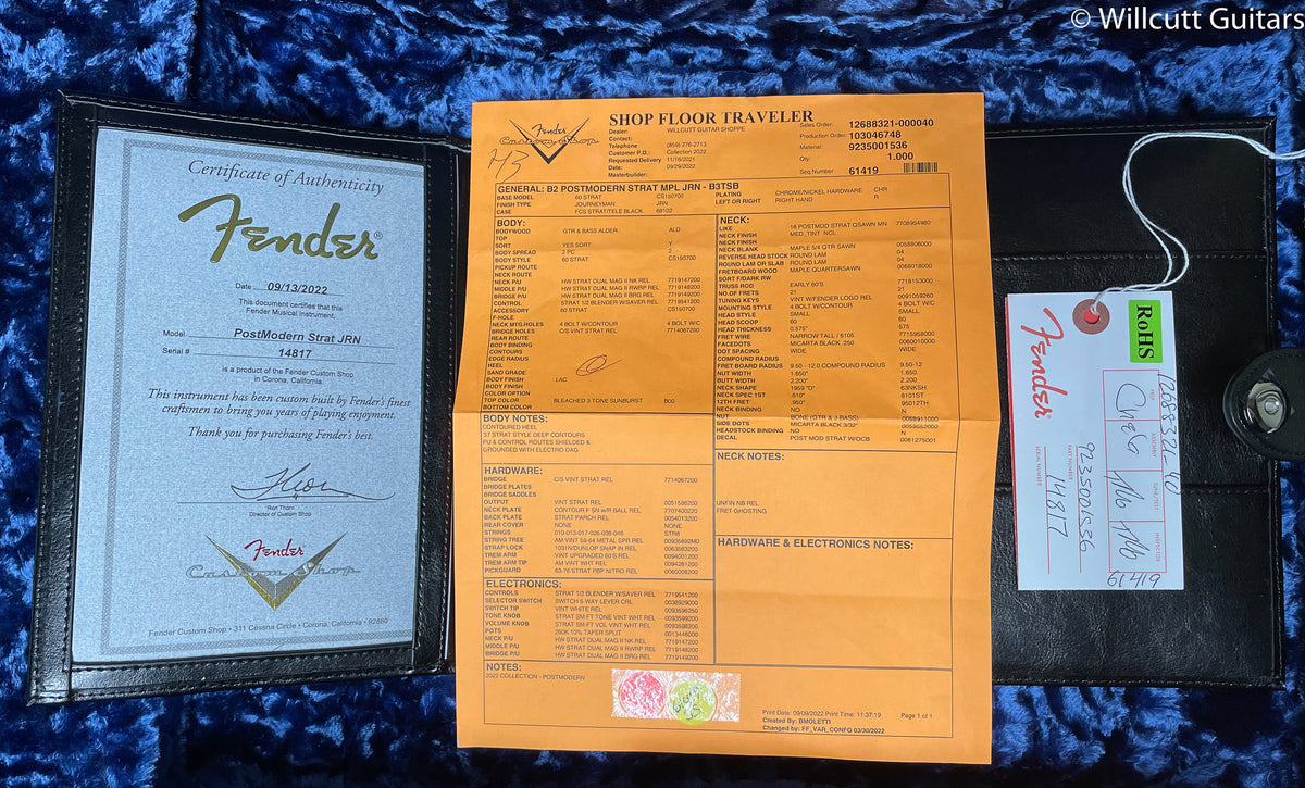 Fender Custom Shop Postmodern Strat Journeyman Relic Bleached 3-Color Sunburst (817)