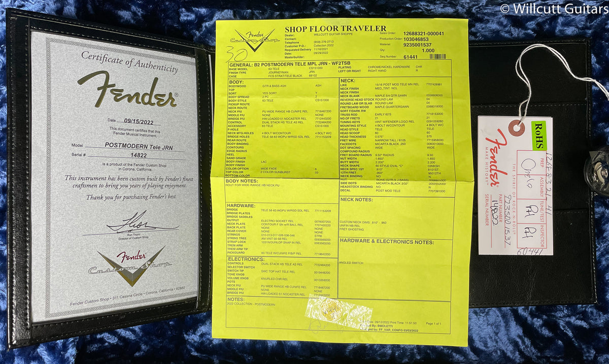 Fender Custom Shop Postmodern Tele Journeyman Relic, Wide-Fade 2-Color Sunburst (822)