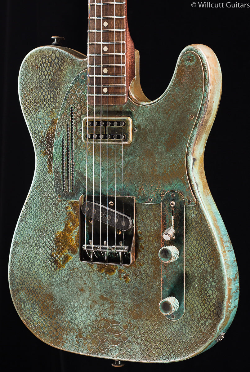 Trussart SteelCaster Titanic Green Snakeskin Engraved (080)