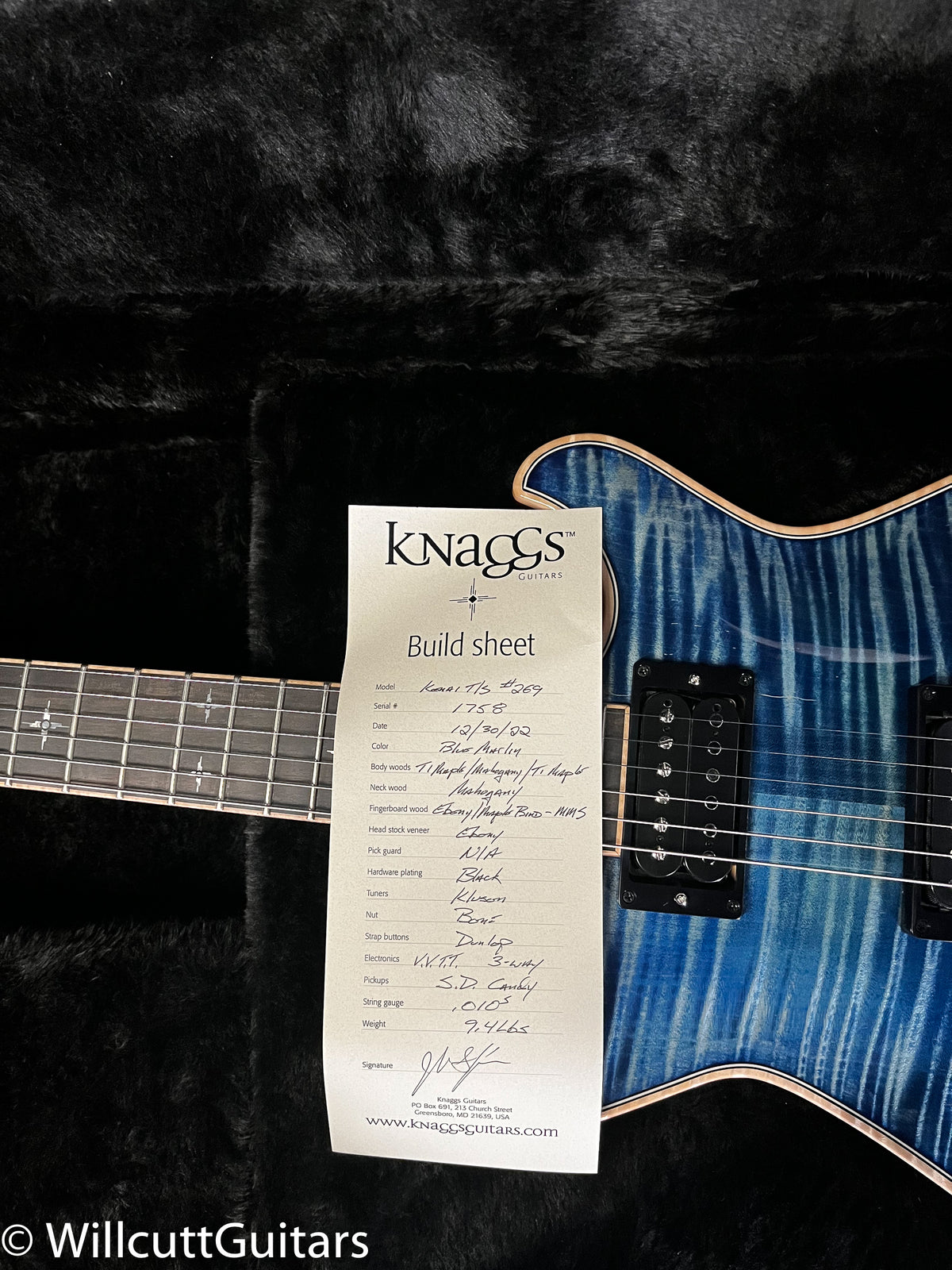 Knaggs Eric Steckel Kenai T/S Blue Marlin T1 Maple top and back (758)