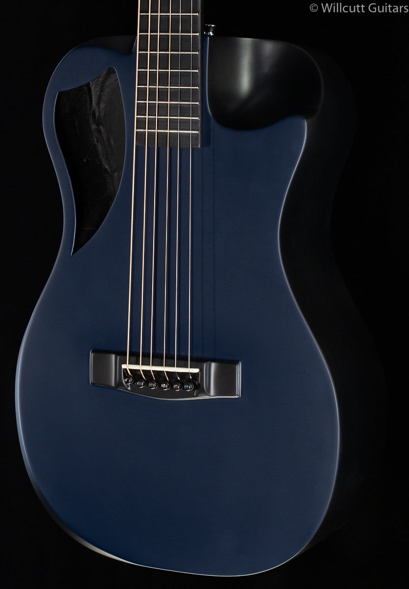 Disciplin side Fearless Journey Instruments Travel Guitar OF660BM Blue Matte - Willcutt Guitars
