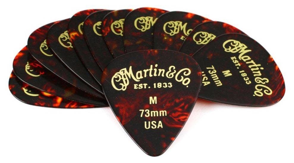 Martin 18A0050 Guitar Picks Tortoise Shell 12 Pack Medium .73mm
