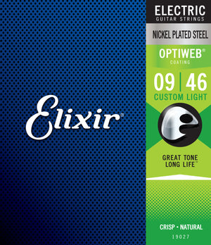 Elixir Strings Optiweb Electric Guitar Strings-.009-.046 Custom Light