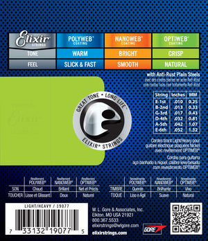 Elixir Strings Optiweb Electric Guitar Strings-.010-.052 Light-Heavy