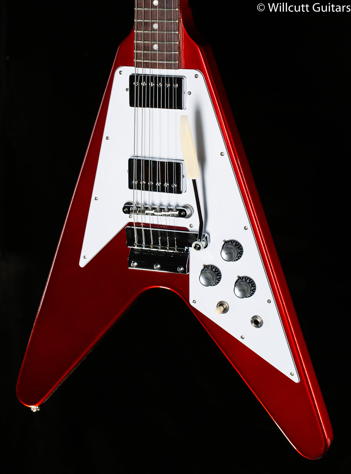 Gibson Custom Shop 1967 Mahogany Flying V Reissue w/ Maestro Vibrola Gloss Sparkling Burgundy (037)