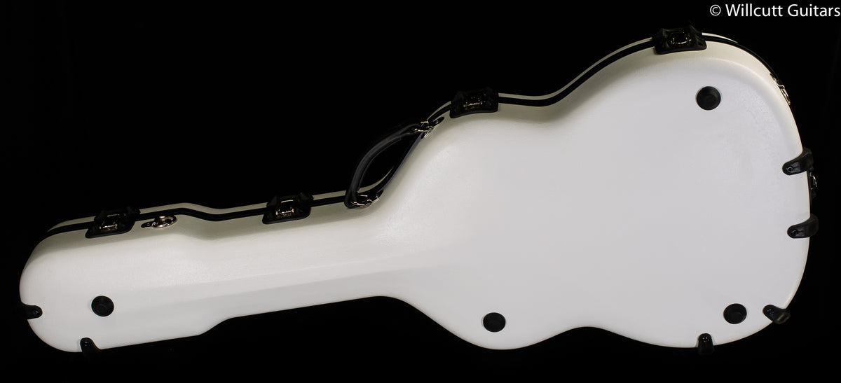 Calton Cases Classical Case, Fender Stratocaster, White Exterior/ Burgundy Interior