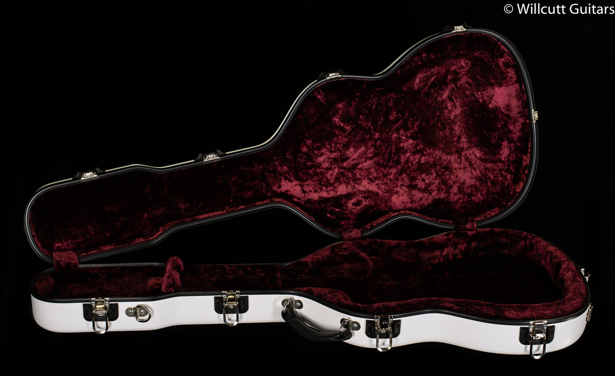Calton Cases Classical Case, Fender Stratocaster, White Exterior/ Burgundy Interior