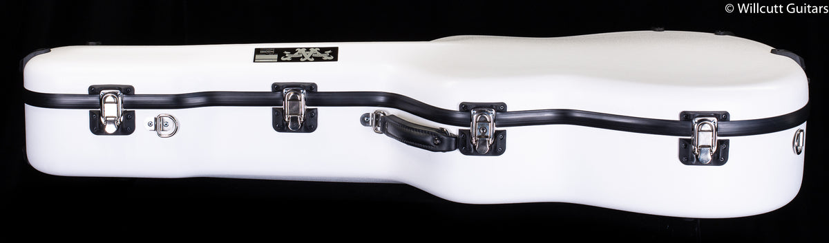 Calton Cases Dreadnought White Exterior/ Burgundy Interior