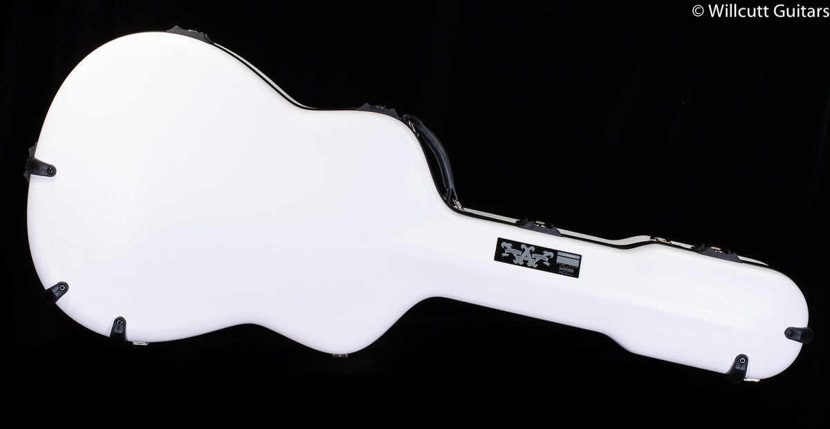 Calton Cases Dreadnought White Exterior/ Burgundy Interior