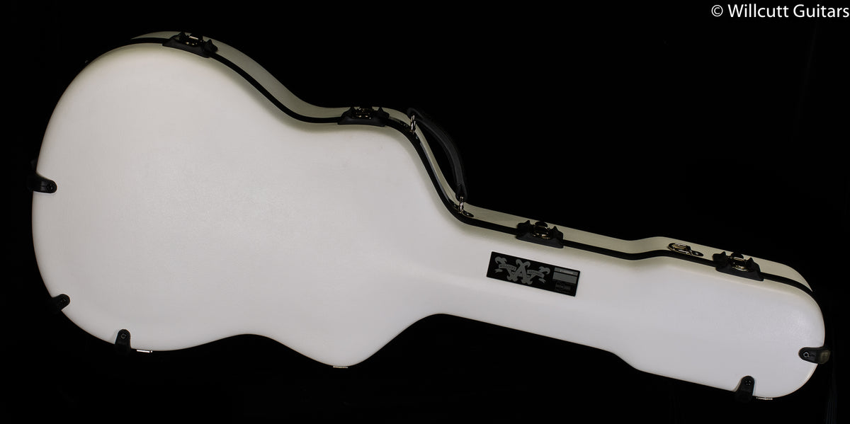 Calton Cases OM/000 White Exterior/ Burgundy Interior