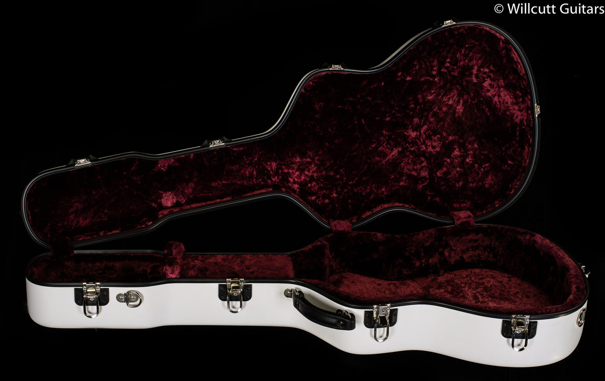 Calton Cases OM/000 White Exterior/ Burgundy Interior