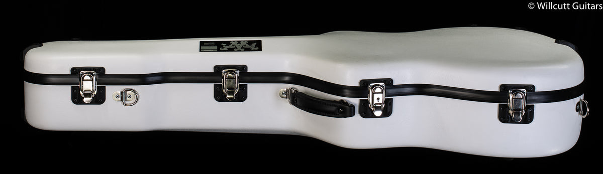 Calton Cases OM/000 White Exterior/ Burgundy Interior