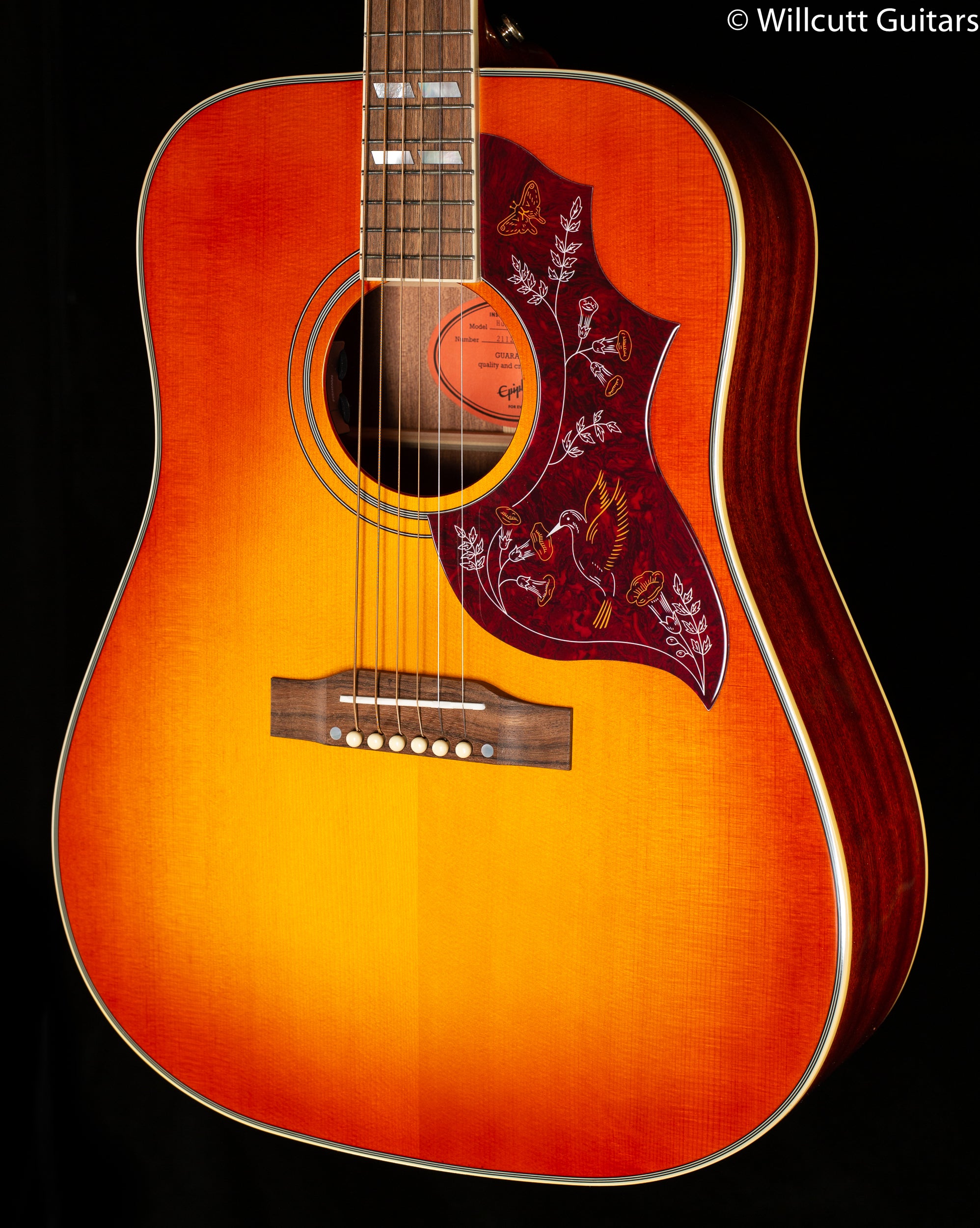 Humanistic Devour Dot Epiphone Hummingbird All Solid Wood Fishman Sonitone Aged Cherry Sunbu -  Willcutt Guitars