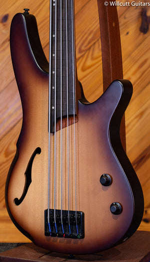 Ibanez SRH505 Natural Brown Burst Flat Fretless Bass Guitar