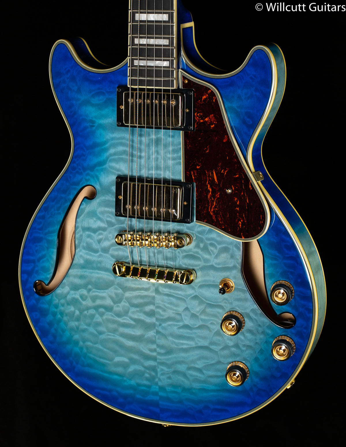 Ibanez Artcore Expressionist AM93QM Jet Blue Burst (377)