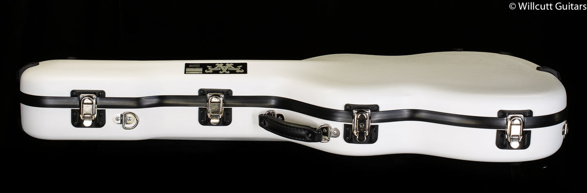 Calton Cases Classical Case, Fender Stratocaster, White Exterior/ Burgundy Interior