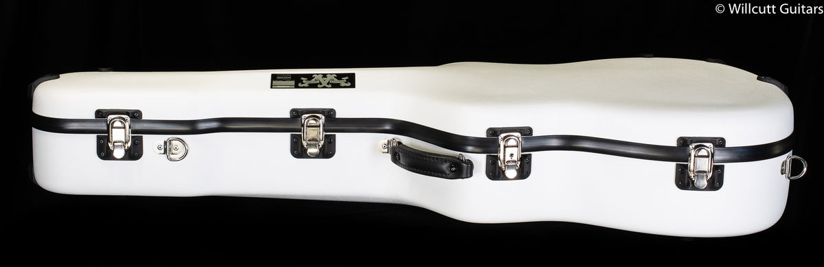 Calton Medium Jumbo Case, Martin 000-18, White Exterior/ Burgundy Interior