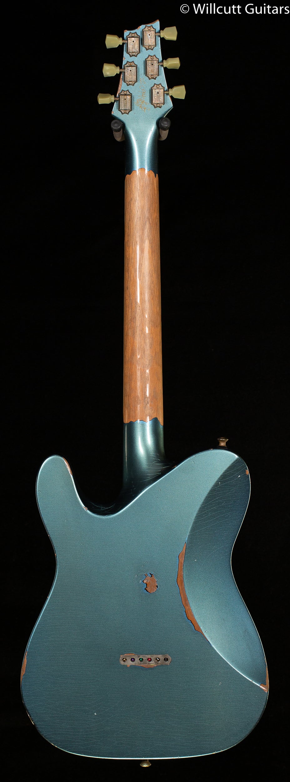 B3 Gene Baker Phoenix V Bound Fretboard and Inlays Distressed (094)