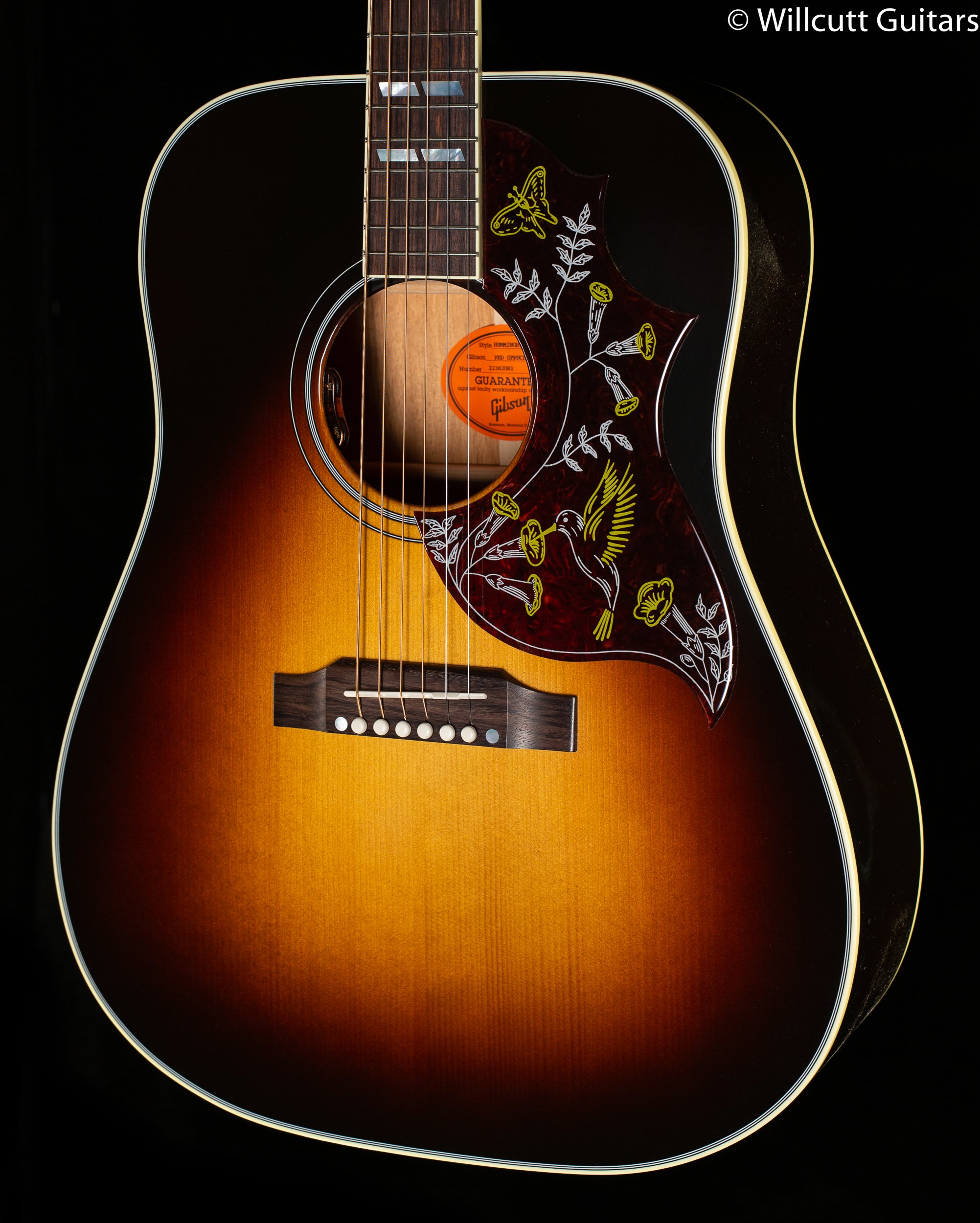 Gibson Hummingbird Standard Vintage Sunburst Red Spruce Top (081