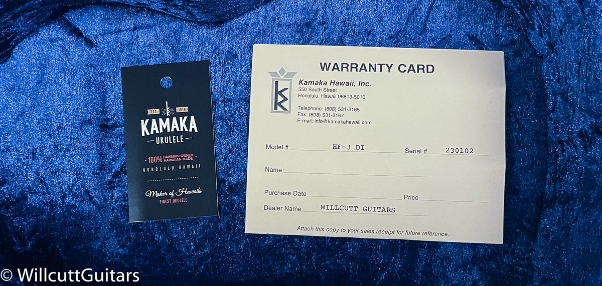 Kamaka HF-3 DI Ukulele Tenor Deluxe Slotted Head with Case (102)