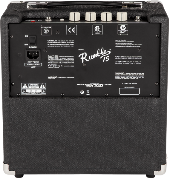 Fender Rumble™ 15 (V3), 120V, Black/Silver