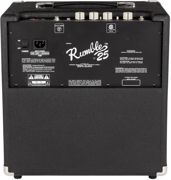 Fender Rumble 25 V3 120V Black Silver Willcutt Guitars