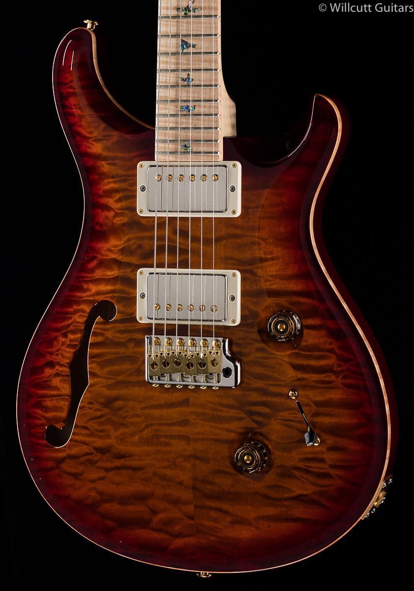 PRS Wood Library Custom 24 Semi-Hollow Swamp Ash Dark Cherry Burst