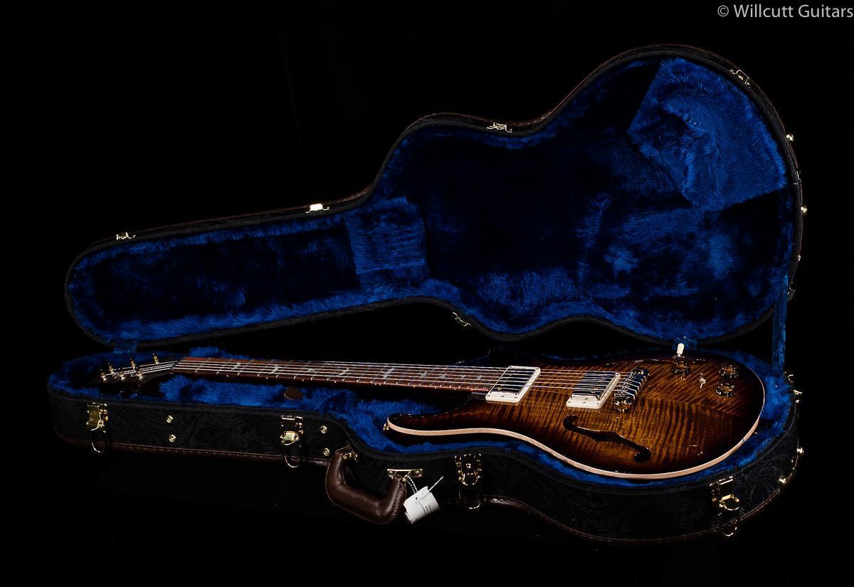 PRS Hollowbody II Black Gold Burst Wood Library Edition Korina Neck