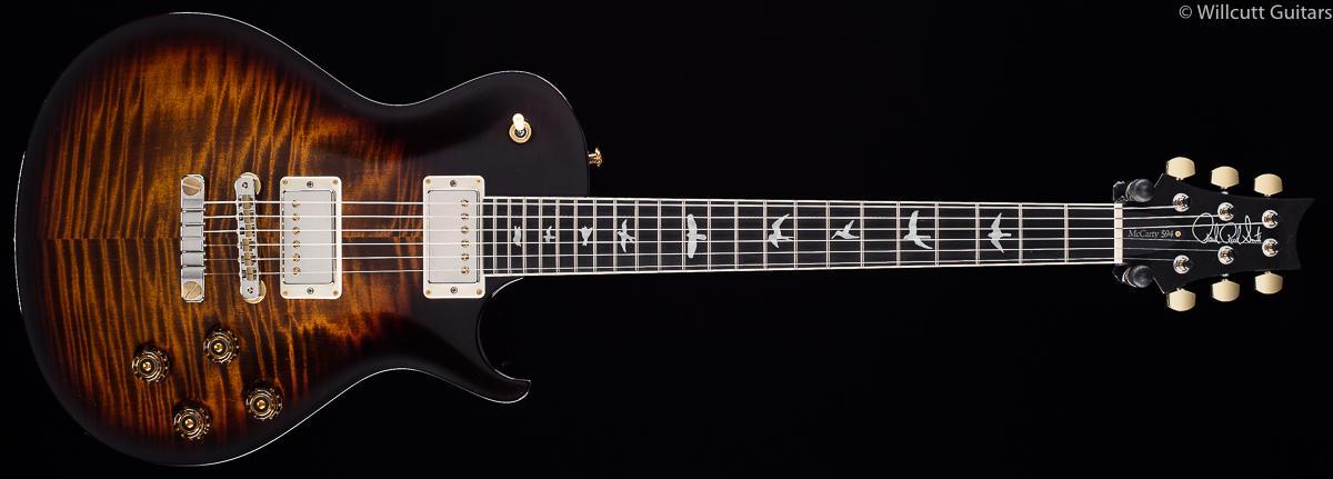 PRS McCarty Singlecut 594 Wood Library Black Gold Burst Maple Neck