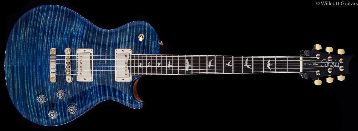 PRS McCarty Singlecut 594 Wood Library River Blue Wrap Burst Maple Neck