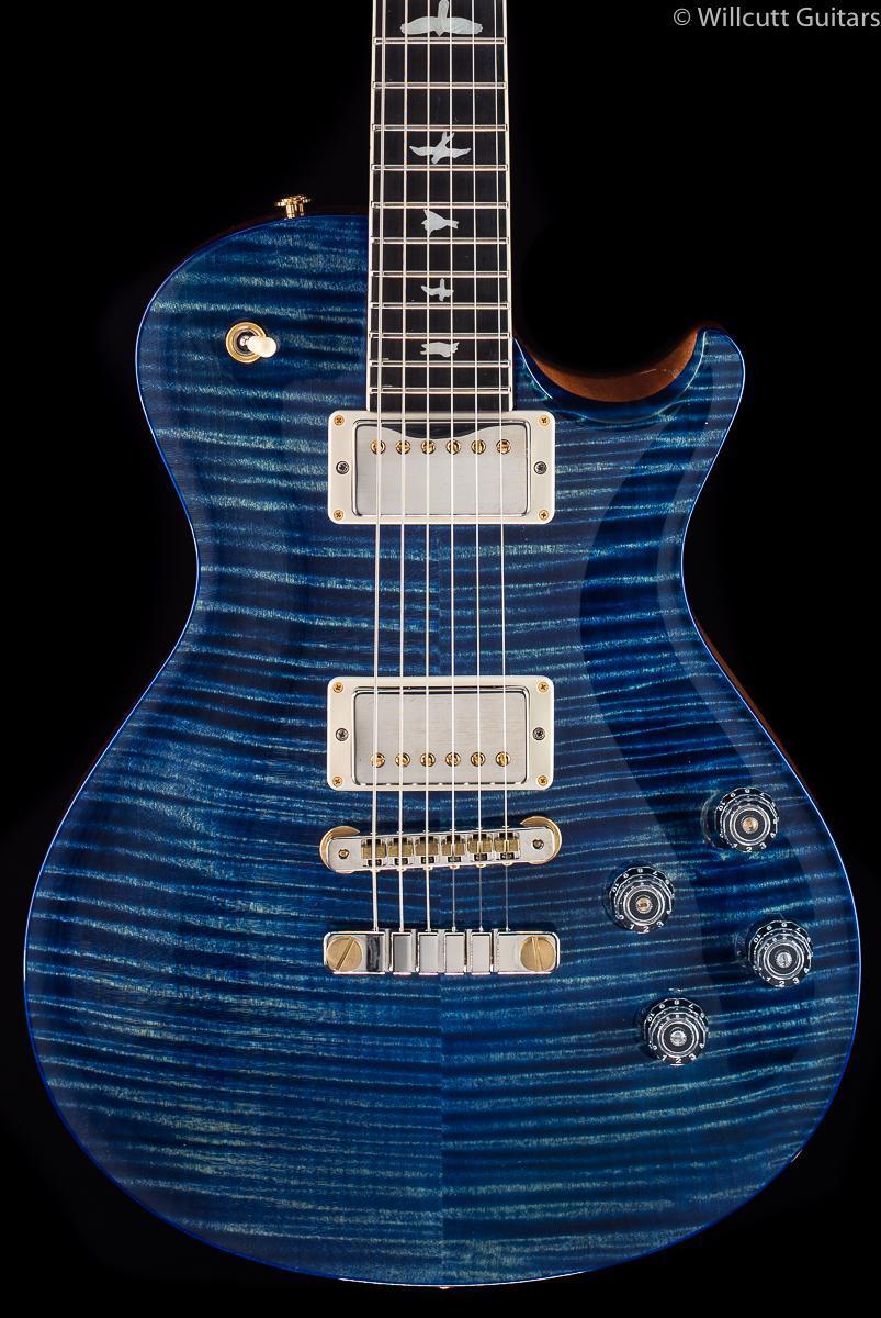 PRS McCarty Singlecut 594 Wood Library River Blue Wrap Burst Maple Neck