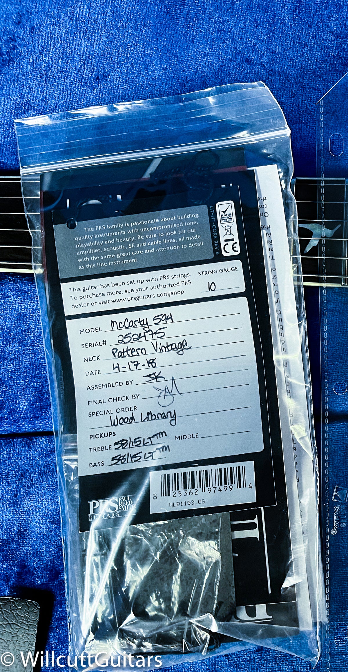 PRS McCarty 594 Wood Library Obsidian Brazilian Rosewood