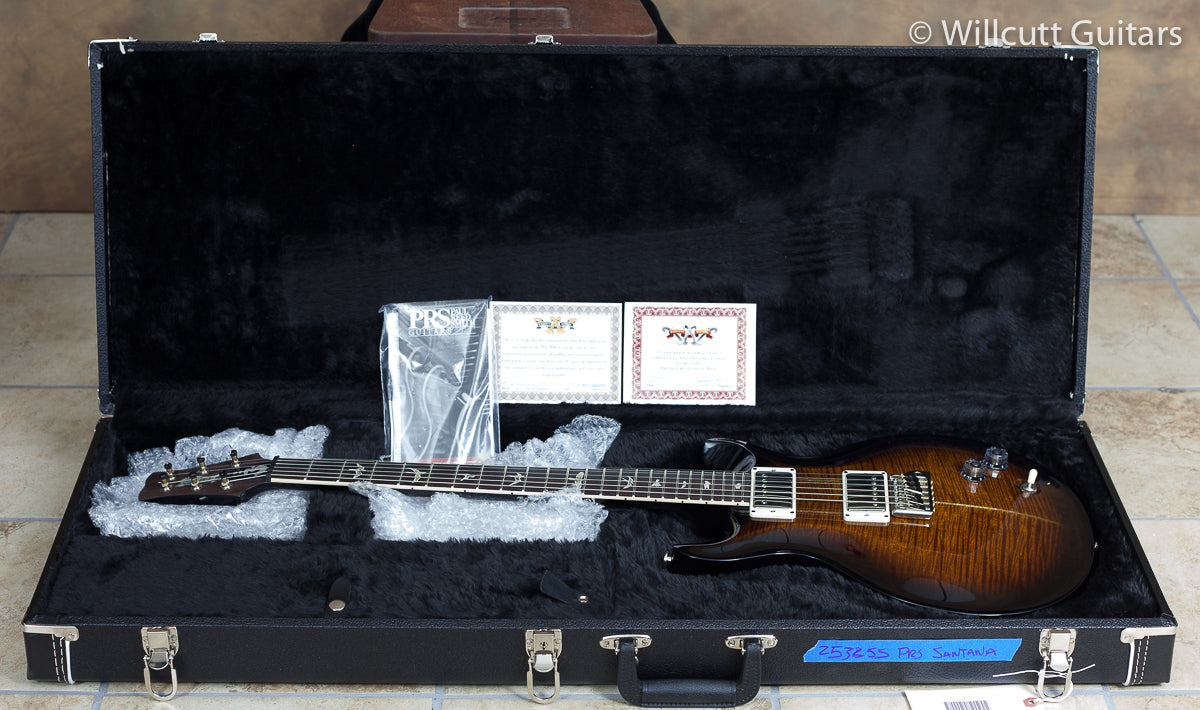 PRS Santana Retro 10 Top Black Gold Smokewrap Burst USED (255)