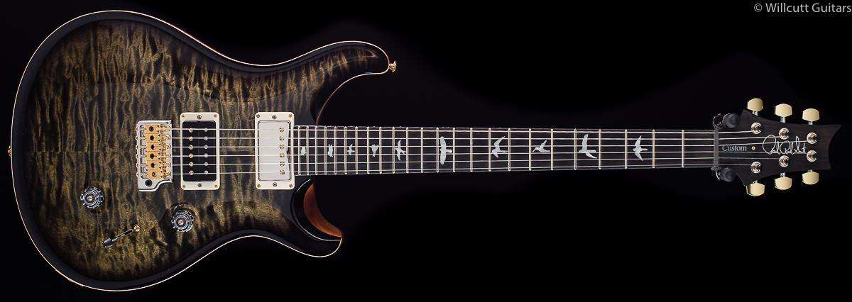 PRS Custom 24 Wood Library 10 Top Flame Maple Neck Obsidian Smokeburst