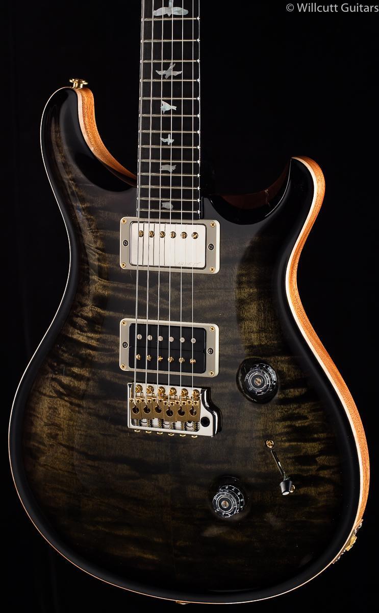 PRS Custom 24 Wood Library 10 Top Flame Maple Neck Obsidian Smokeburst