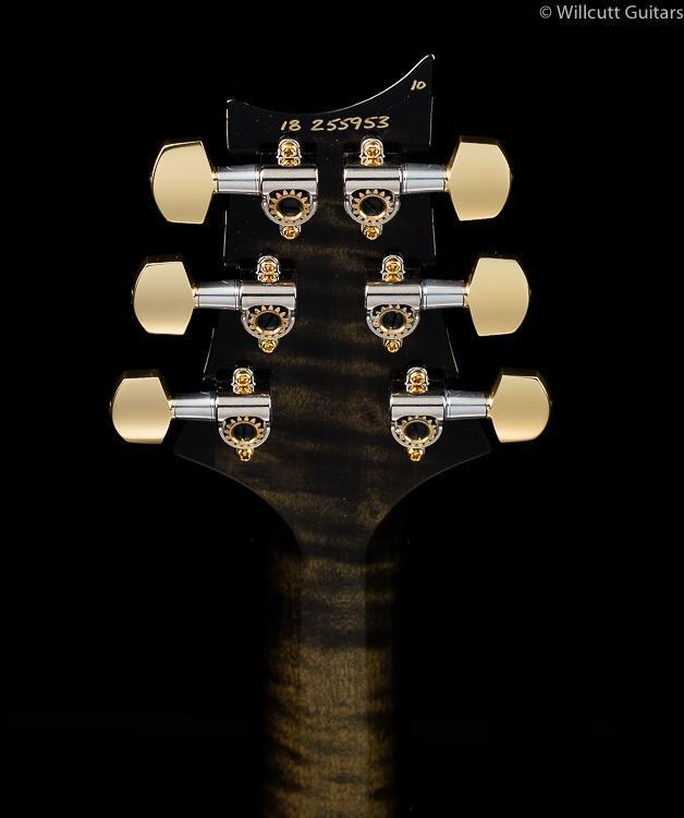 PRS Custom 24 Wood Library 10 Top Flame Maple Neck Obsidian Smokeburst