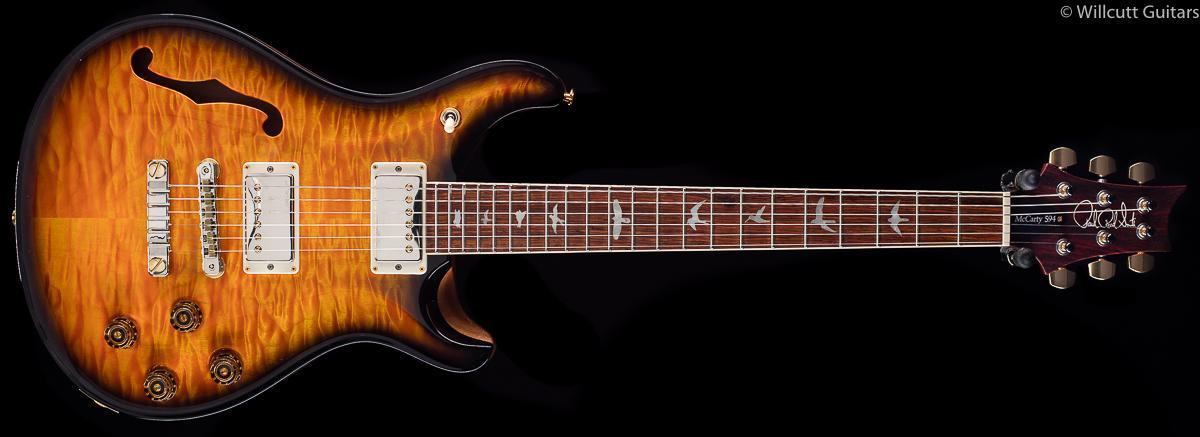 PRS McCarty 594 Semi Hollow Wood Library Amber Smokeburst