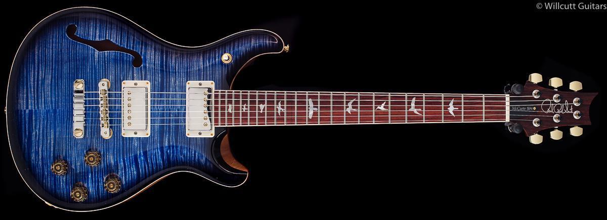 PRS McCarty Semi Hollow 594 Wood Library Faded Blue Jean Smokeburst (864)