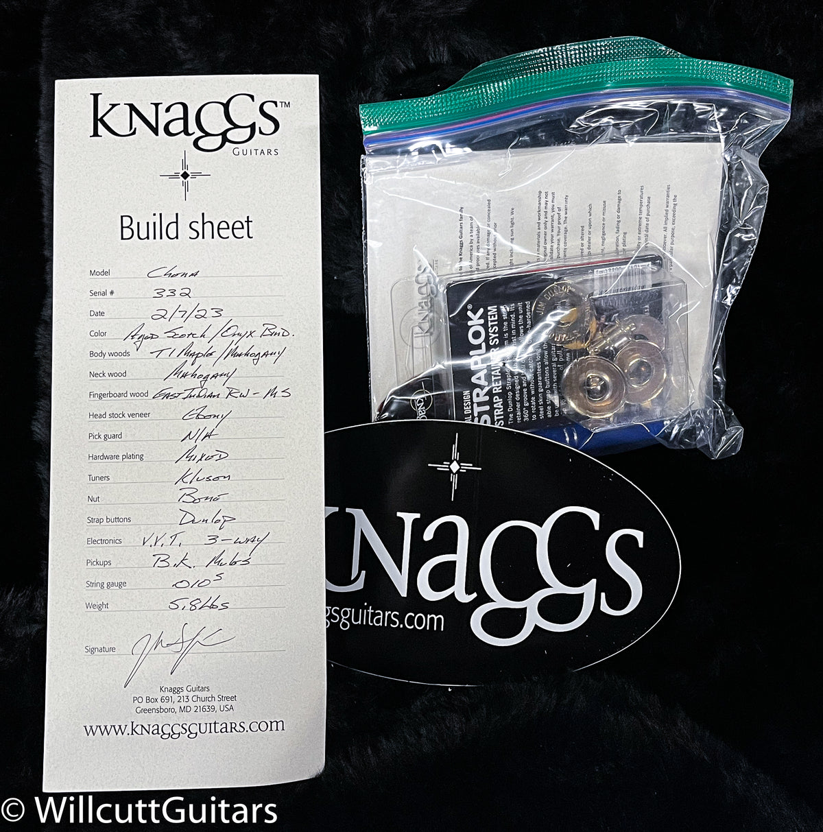 Knaggs Influence Chena Aged Scotch w/Onyx binding (332)