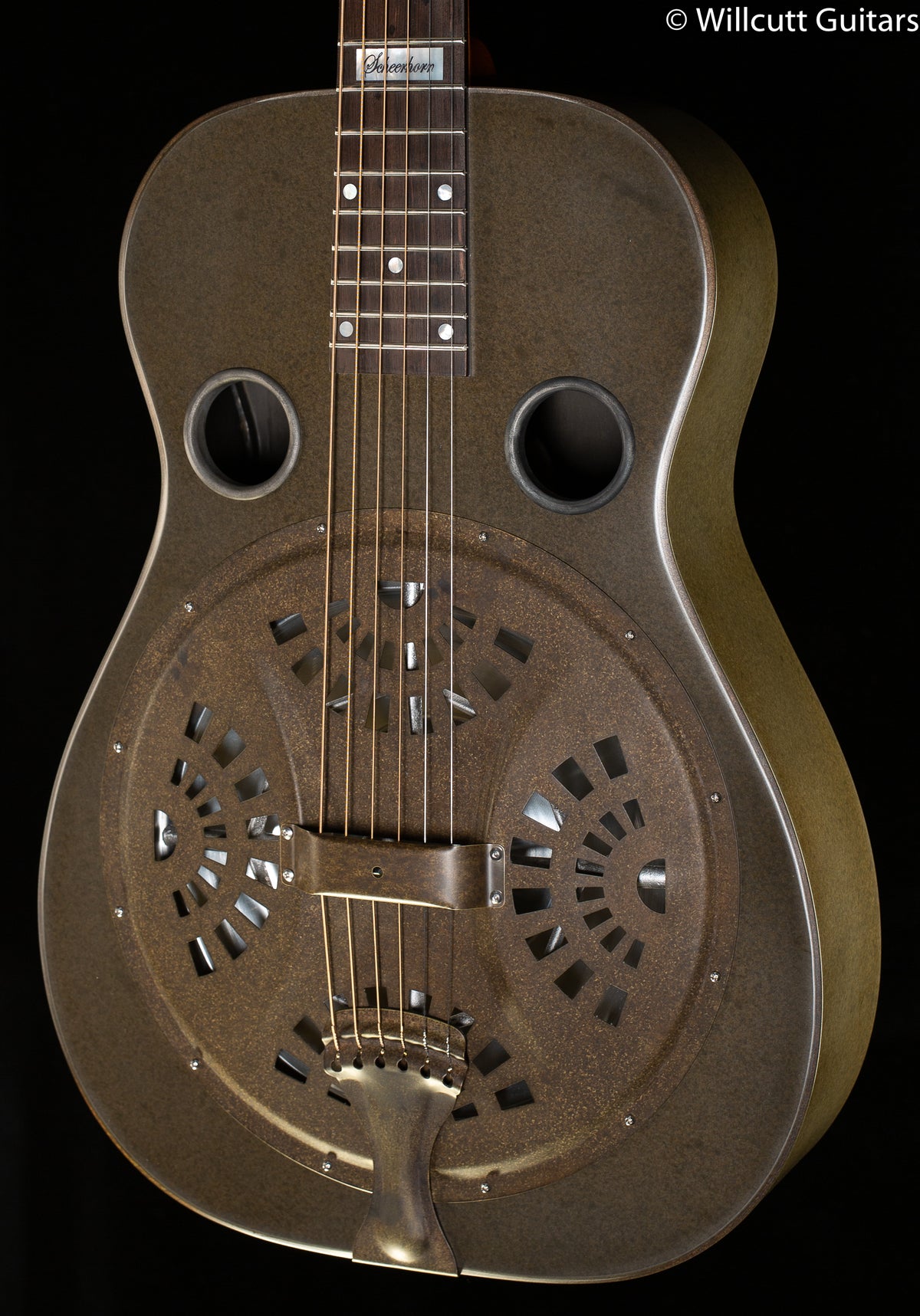 National Scheerhorn Model S-1 Weathered Steel Round neck