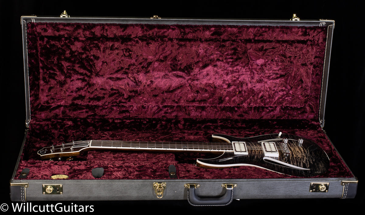 Giffin Standard Hollow Black Limba Charcoal Burst Quilt (210)