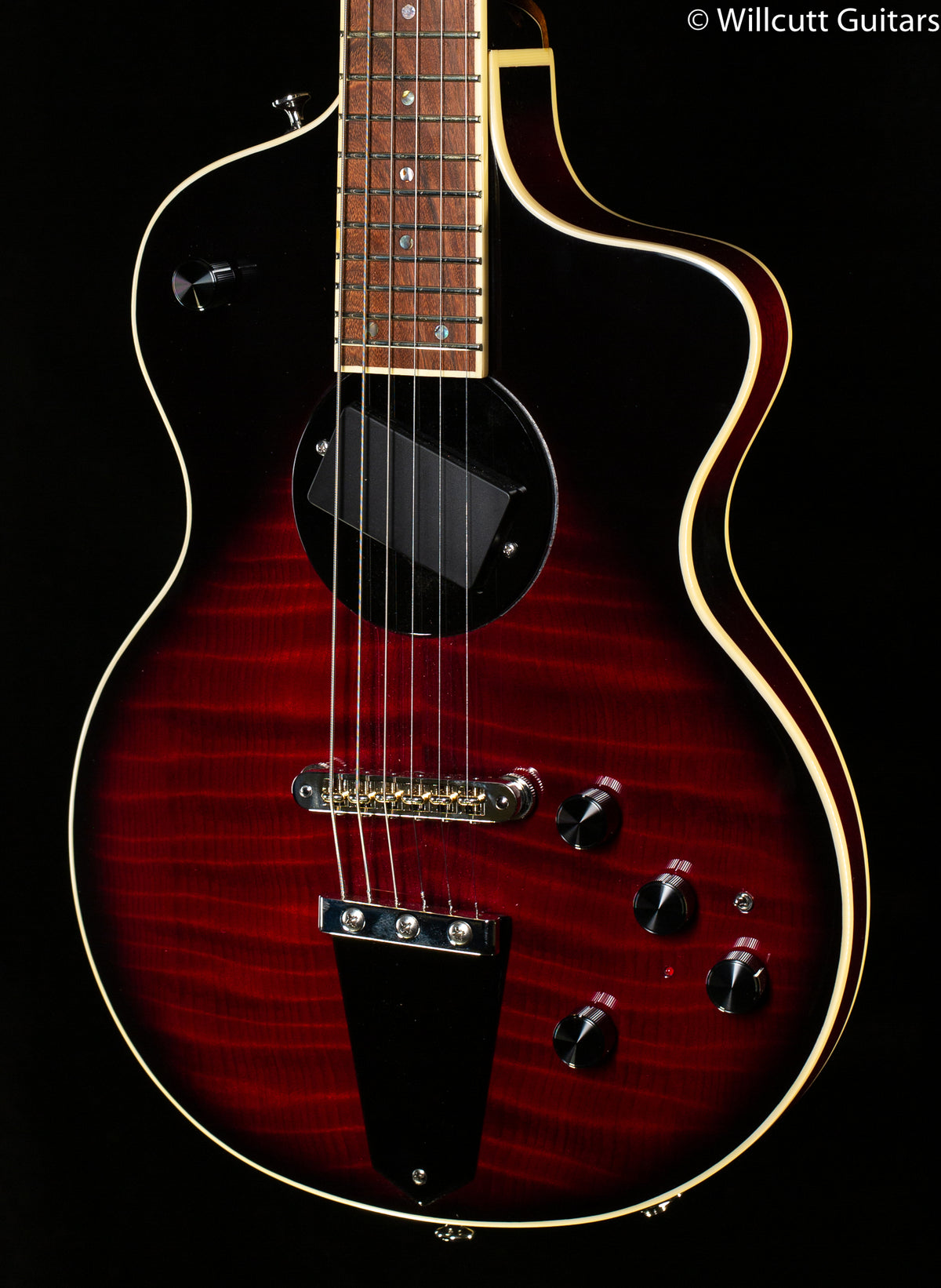 Rick Turner Model 1 Deluxe Electric Guitar Curly Redwood Red Teardrop Burst (799)