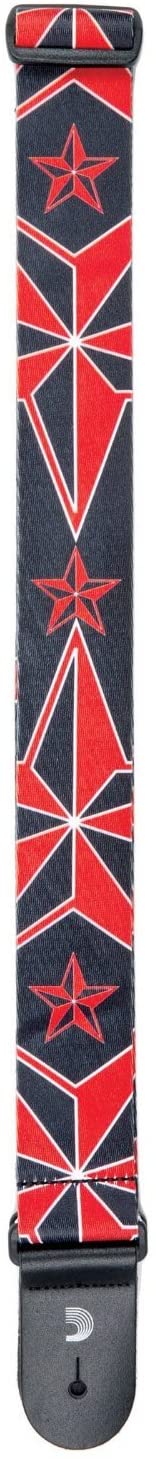 Planet Waves 50H13 2-Inch Polyester Red and Black Stars Design