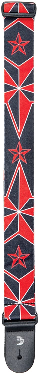 Planet Waves 50H13 2-Inch Polyester Red and Black Stars Design