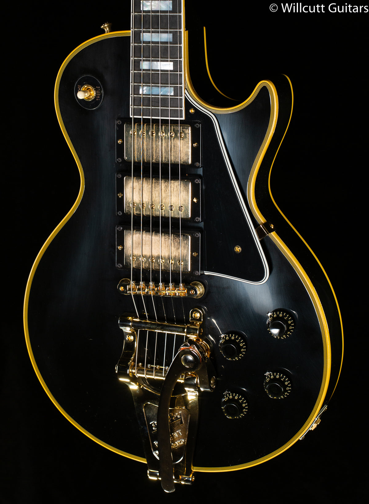 Gibson Custom Shop 1957 Les Paul Custom Reissue 3- Pickup Bigsby VOS Ebony (074)