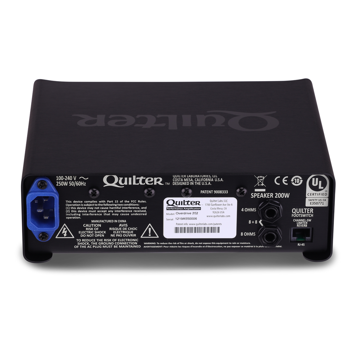 Quilter Overdrive 202 Head Black (336)