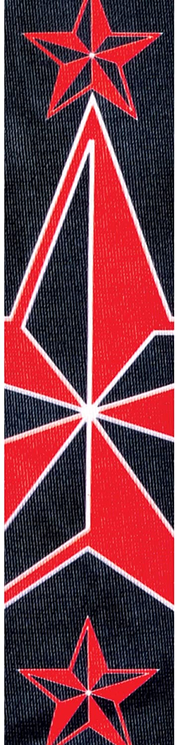 Planet Waves 50H13 2-Inch Polyester Red and Black Stars Design