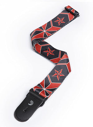 Planet Waves 50H13 2-Inch Polyester Red and Black Stars Design