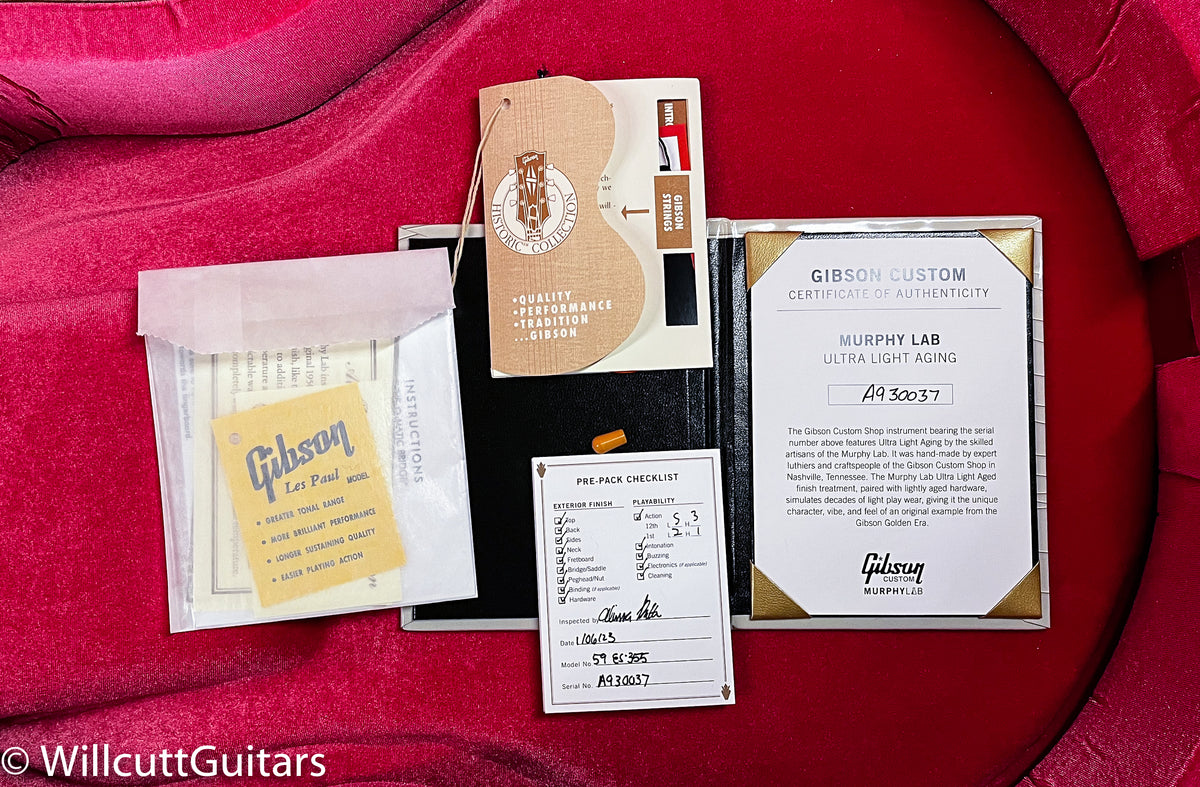 Gibson Custom Shop 1959 ES-355 Reissue Stop Bar Murphy Lab Ultra Light Aged Ebony (037)