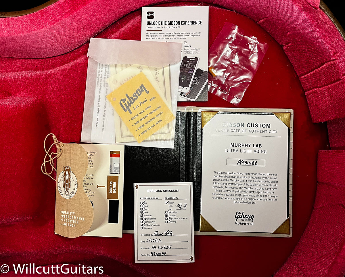 Gibson Custom Shop 1959 ES-335 Reissue Murphy Lab Ultralight Aged Ebony (188)